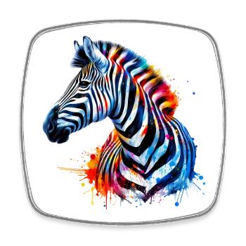 Zebra - Viereckiger Kühlschrankmagnet - Weiß - Vorne