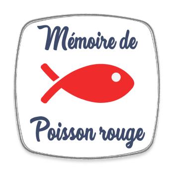 POISSON. MEMOIRE. SARDINE. POISSON D'AVRIL. MER - Magnet carré - blanc - Devant