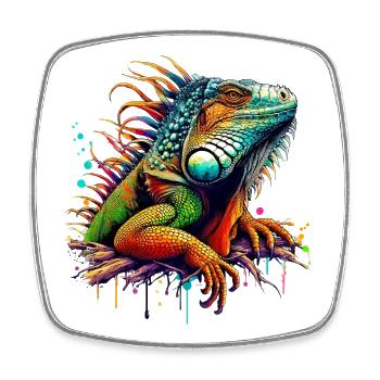Iguana - Square fridge magnet - white - Front