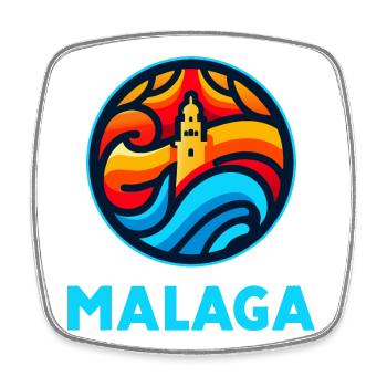 Málaga 3 (sombre) - Magnet carré - blanc - Devant
