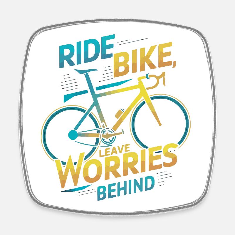Inspirational Cycling Quote Design - Square fridge magnet - white