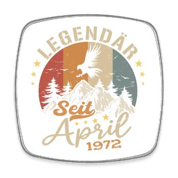 Avril 1972 Vintage Born Vintage Anniversaire - Magnet carré - blanc - Devant