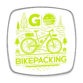 Nature-Inspired Bikepacking Scene - Square fridge magnet - white - Front