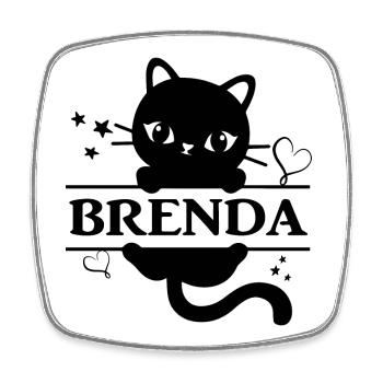 T-Shirt Brenda Katze Katze Katze chat gato neko - Viereckiger Kühlschrankmagnet - Weiß - Vorne