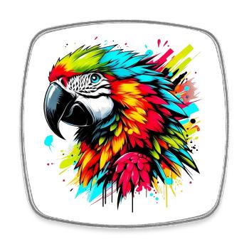 Parrot - Square fridge magnet - white - Front