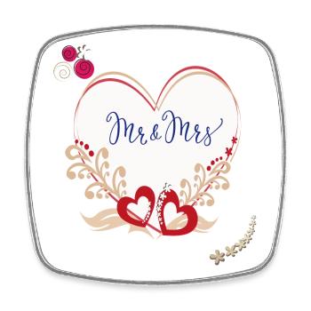 Hochzeit Married - Viereckiger Kühlschrankmagnet - Weiß - Vorne