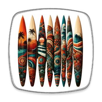 Look surf tropical - Magnet carré - blanc - Devant