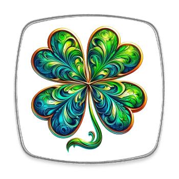 Four-leaf clover - Square fridge magnet - white - Front