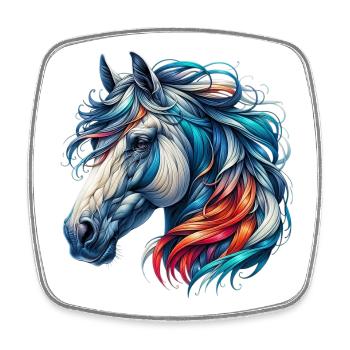 Horse - Square fridge magnet - white - Front