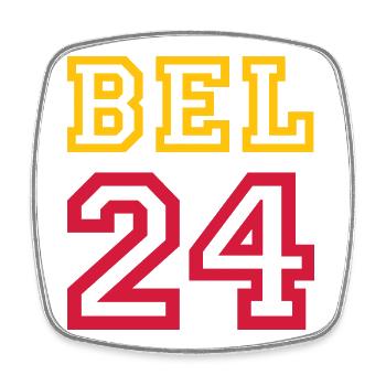 Belgium Belqique Belgien - Square fridge magnet - white - Front