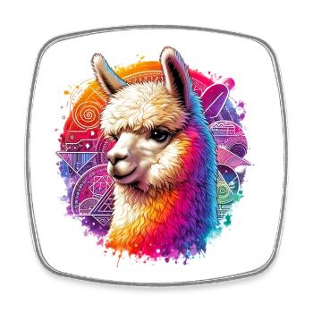 Alpaca - Square fridge magnet - white - Front