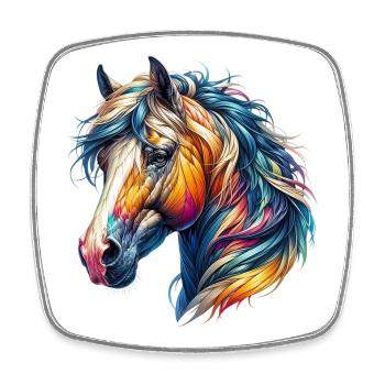 Horse - Square fridge magnet - white - Front