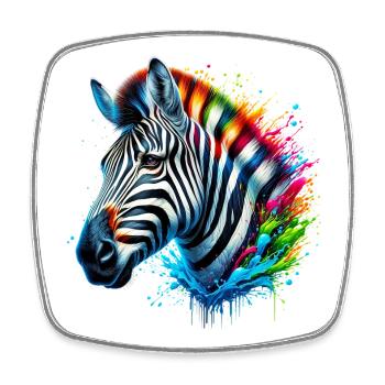 Zebra - Viereckiger Kühlschrankmagnet - Weiß - Vorne
