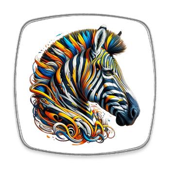 Zebra - Viereckiger Kühlschrankmagnet - Weiß - Vorne