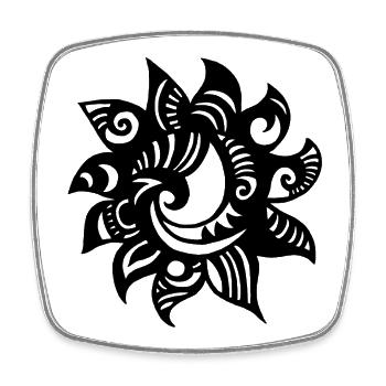 Strange Black Sun - Square fridge magnet - white - Front
