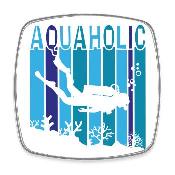Aquaholic - Viereckiger Kühlschrankmagnet - Weiß - Vorne