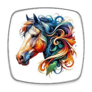 Horse - Square fridge magnet - white - Front