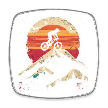 Vélo de montagne Look Vintage - Magnet carré - blanc - Devant