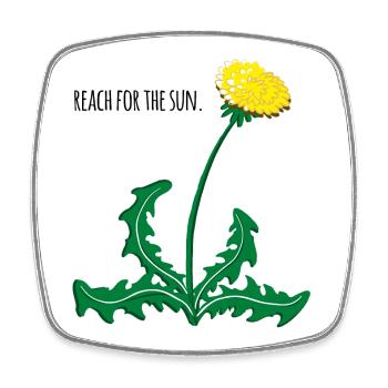Illustration de pissenlit vive avec 🌞 motivation ! - Magnet carré - blanc - Devant