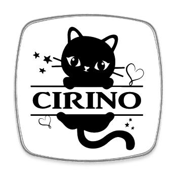 Cirino t-shirt chat t-shirt chat Katze gato chat - Magnet carré - blanc - Devant