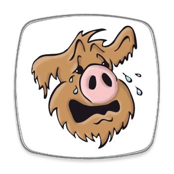 Schweinehund heulend - Viereckiger Kühlschrankmagnet - Weiß - Vorne