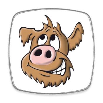 Schweinehund frech - Viereckiger Kühlschrankmagnet - Weiß - Vorne
