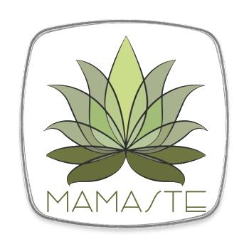 Motif d’étoile de feuilles vertes - Magnet carré - blanc - Devant