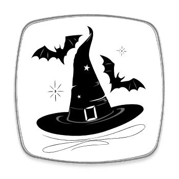 Hexenhut Fledermaus Walpurgisnacht - Viereckiger Kühlschrankmagnet - Weiß - Vorne