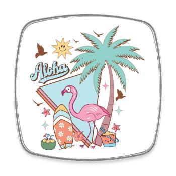 Aloha Summer - Square fridge magnet - white - Front