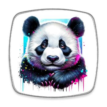 Panda - Viereckiger Kühlschrankmagnet - Weiß - Vorne