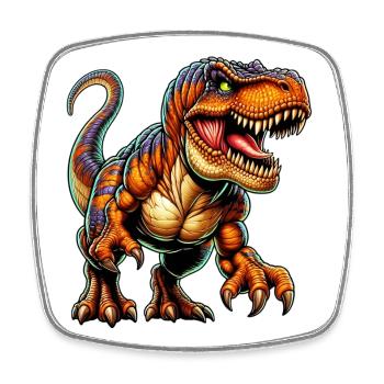 Dinosaurier - Viereckiger Kühlschrankmagnet - Weiß - Vorne