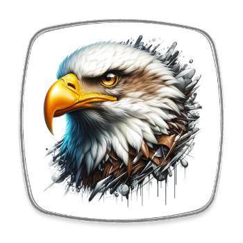 Eagle - Square fridge magnet - white - Front