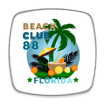 BEACH CLUB florida - Square fridge magnet - white - Front