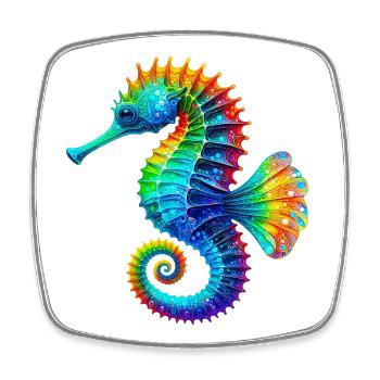 Hippocampe - Magnet carré - blanc - Devant