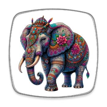 Elefant - Viereckiger Kühlschrankmagnet - Weiß - Vorne