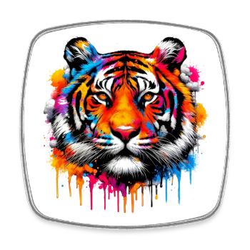 Tigre - Magnet carré - blanc - Devant