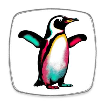 Pinguin - Viereckiger Kühlschrankmagnet - Weiß - Vorne