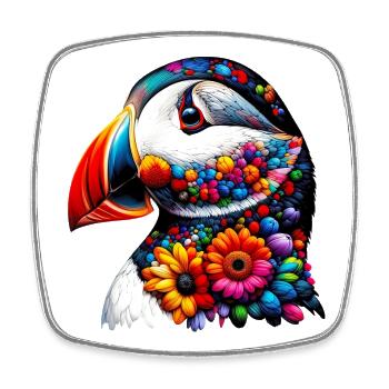 Puffin - Square fridge magnet - white - Front