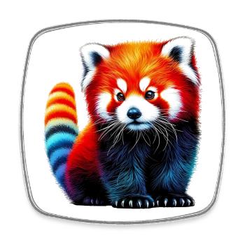 Red panda - Square fridge magnet - white - Front