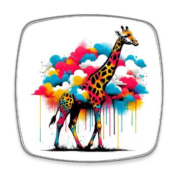 Giraffe - Viereckiger Kühlschrankmagnet - Weiß - Vorne