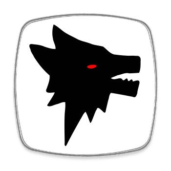 Wolf - Viereckiger Kühlschrankmagnet - Weiß - Vorne