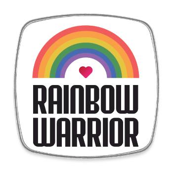 LGBTQ-Pride-Monat - Rainbow Warrior - Viereckiger Kühlschrankmagnet - Weiß - Vorne