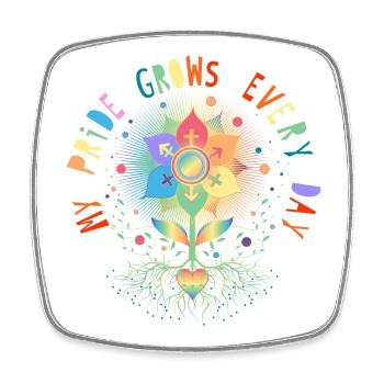 Flower with Root Symbol of Pride & Belonging - Square fridge magnet - white - Front