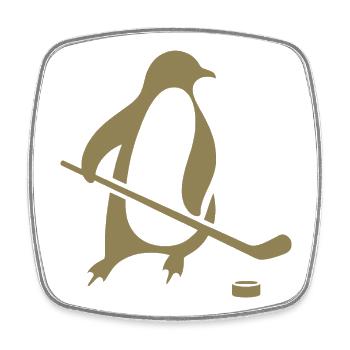 Pinguin Eishockey Silhouette Minimalistisch - Viereckiger Kühlschrankmagnet - Weiß - Vorne
