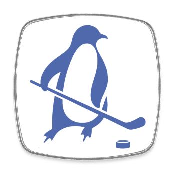 Pinguin Eishockey Silhouette Minimalistisch - Viereckiger Kühlschrankmagnet - Weiß - Vorne