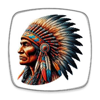 American Indian American Red Skin - Square fridge magnet - white - Front