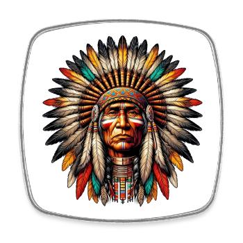 American Indian American Red Skin - Square fridge magnet - white - Front
