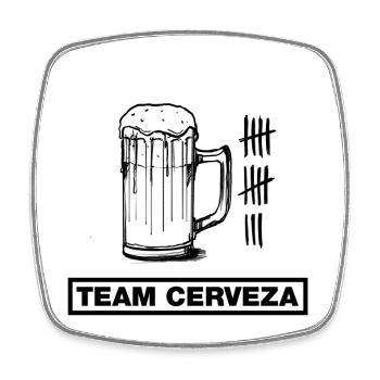 Glass of beer, beer, cerveza (team design) - Square fridge magnet - white - Front