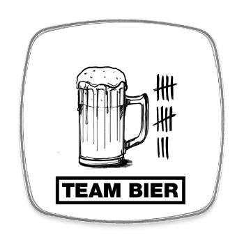 Glas Bier, Beer, Cerveza (JGA-Team-Design) - Viereckiger Kühlschrankmagnet - Weiß - Vorne