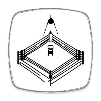 Boxring Grafik - Viereckiger Kühlschrankmagnet - Weiß - Vorne